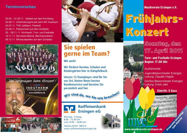 Flyer Frühjahrskonzert 2011 Vorderseite