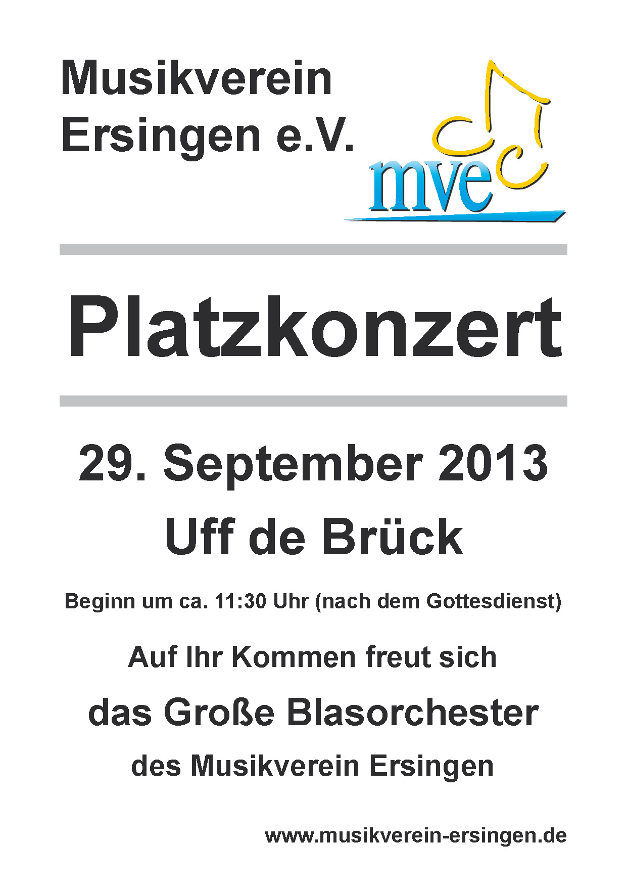 Plakat Platzkonzert 2013
