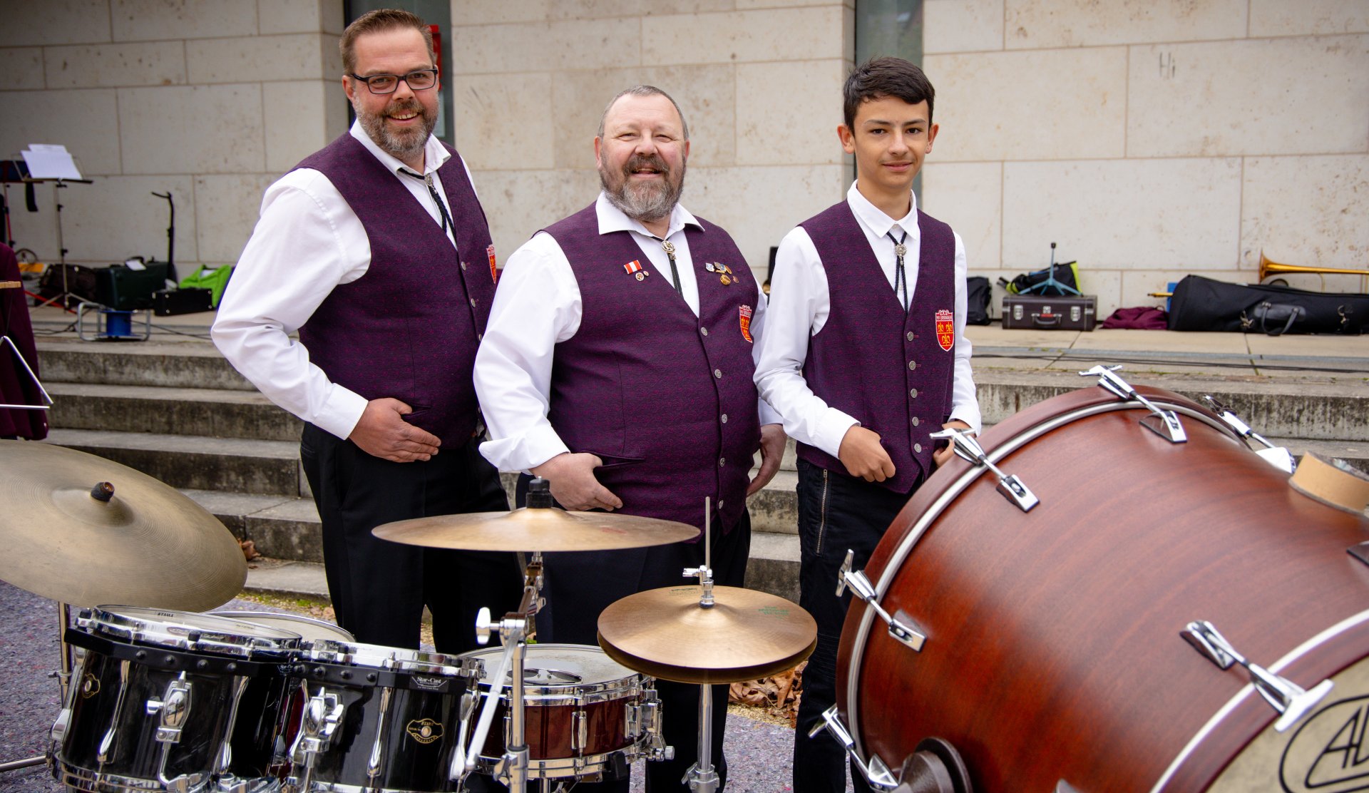 Unser Schlagzeug / Schlagwerk & Percussion (Stand: 09/2022): Christian Müller, Matthias Frei, (v.l.n.r.). Es fehlt: Marco Gnam