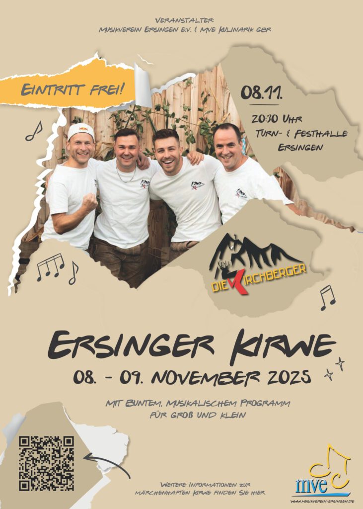 Plakat Kirwe 2025 - Partyband "Die Kirchberger"